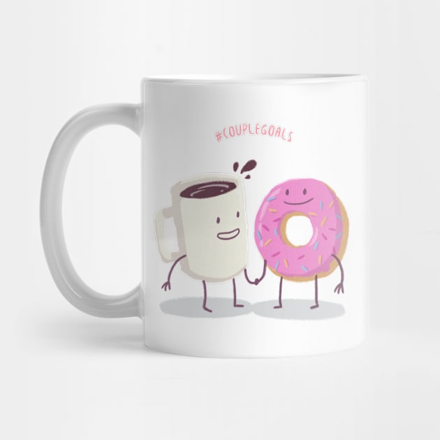 Coffee and Donut - Hashtag Couple Goals by i2studio